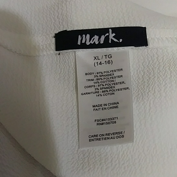 Mark. Avon Tank Deep Low Cut Top XL 14-16 White NWOT RED BANNER - Picture 8 of 9